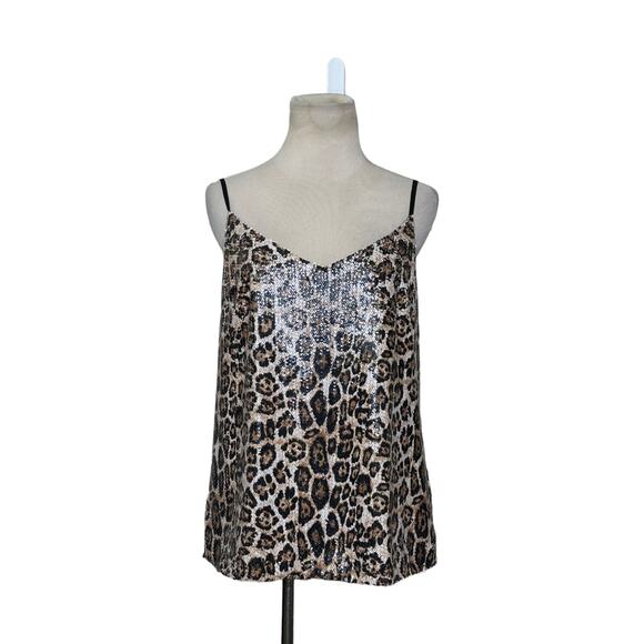 KUT Leopard Print Sequin Front Cami Tank Top size Small - Picture 11 of 16
